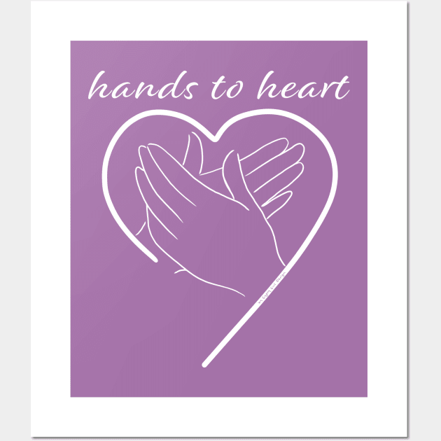 Hands To Heart in White Wall Art by Gypsy Girl Design